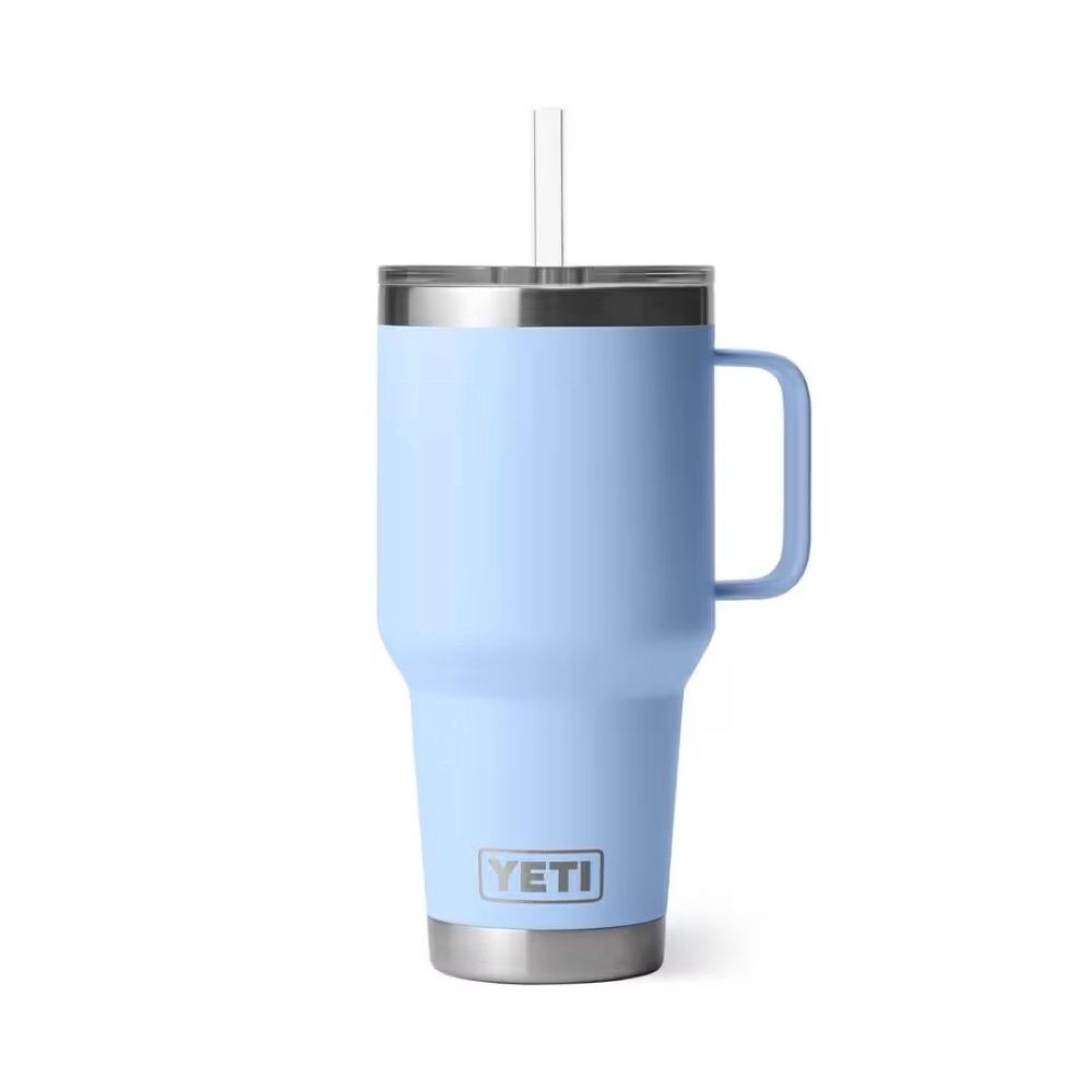 RAMBLER 35OZ STRAW MUG, Color: BIG SKY BLUE