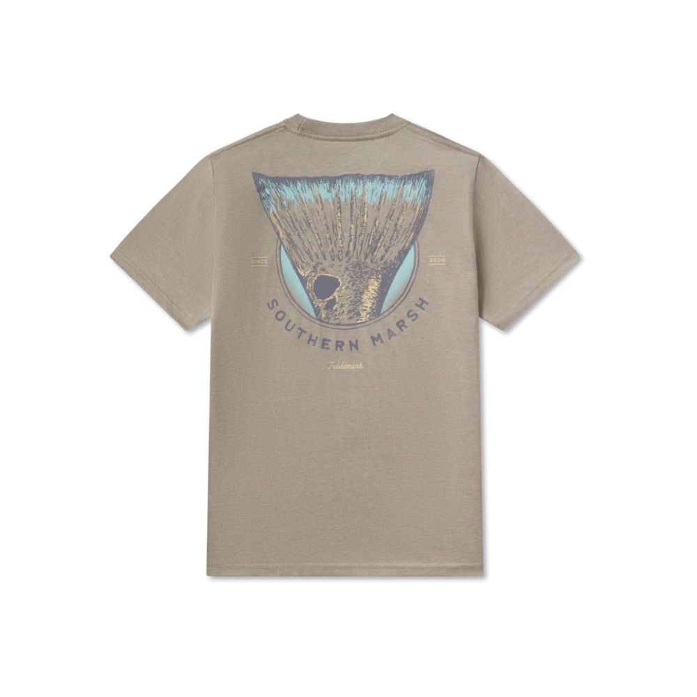 Y SEAWASH TEE - TAIL TALES, Color: BURNT TAUPE, Size: YXL