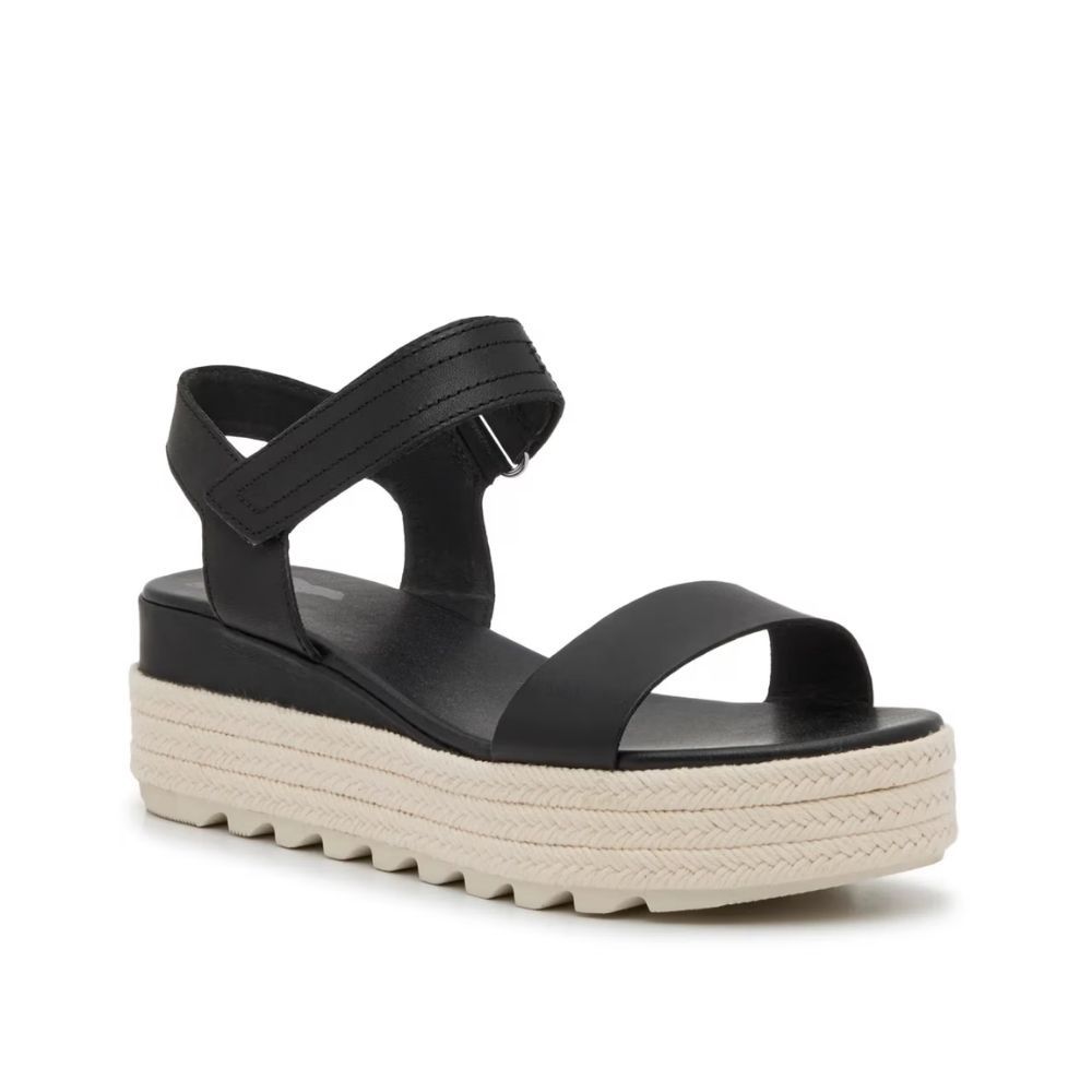 W CAMERON FLATFORM SANDAL, Color: BLACK | CHALK, Size: 6