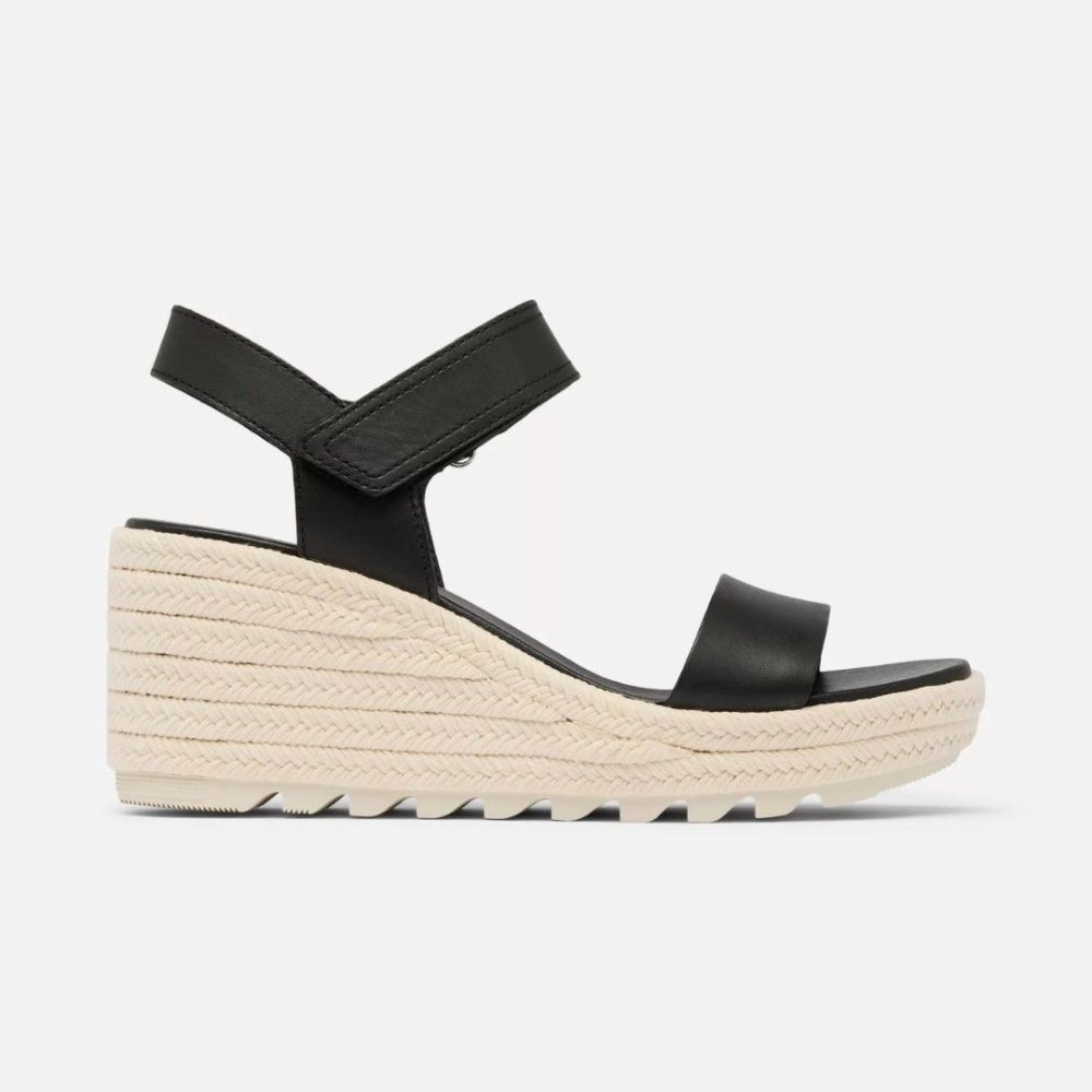 W CAMERON WEDGE SANDAL, Color: BLACK | CHALK, Size: 6