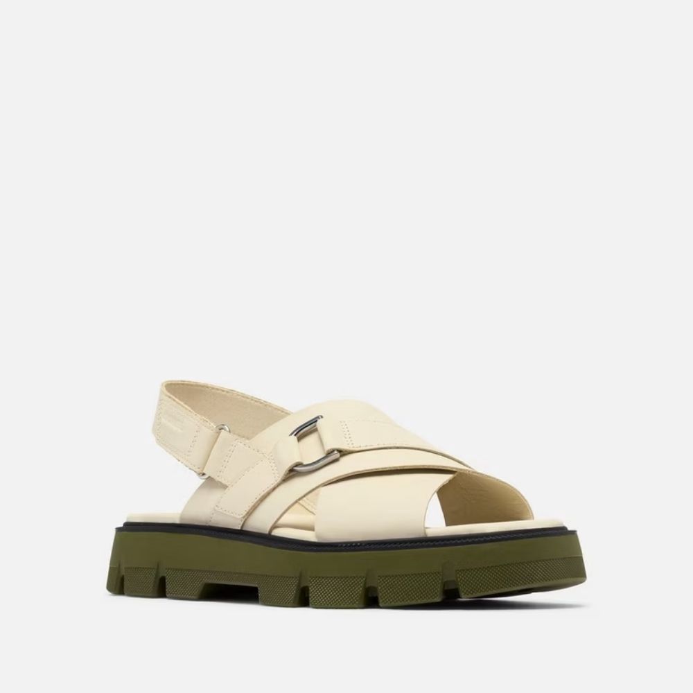 W REIN CB CRISSCROSS SANDAL, Color: CHALK | UTILITY GREEN, Size: 6