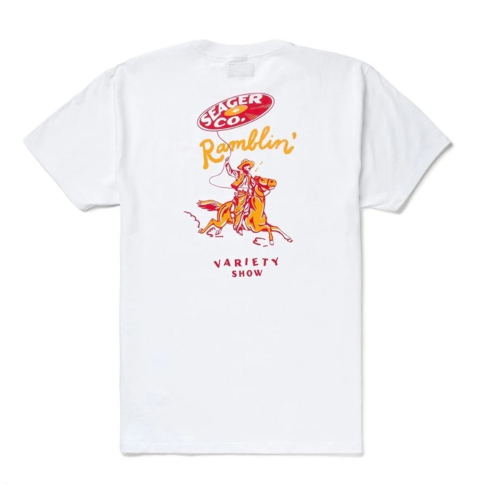 RAMBLIN VARIETY SHOW TEE, Color: WHITE, Size: MEDIUM