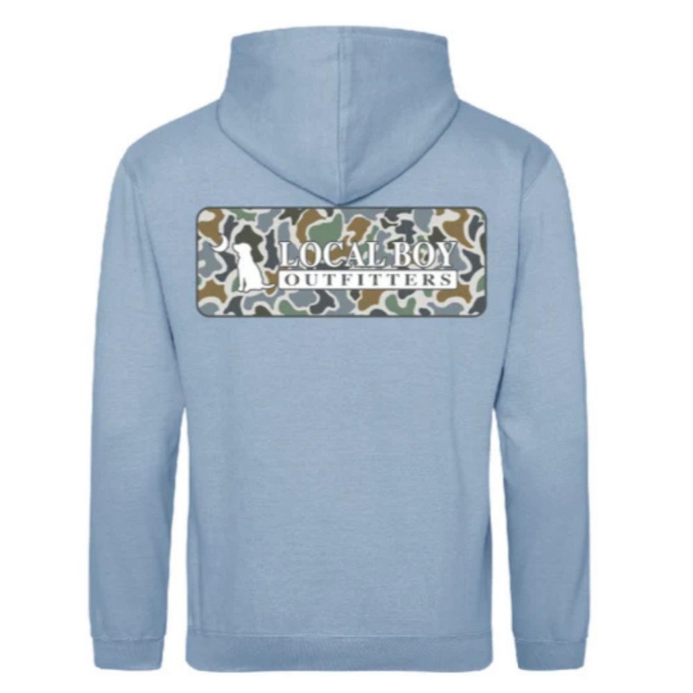 BLUFF PLATE COTTON HOODIE, Color: SKY BLUE, Size: XX-LARGE