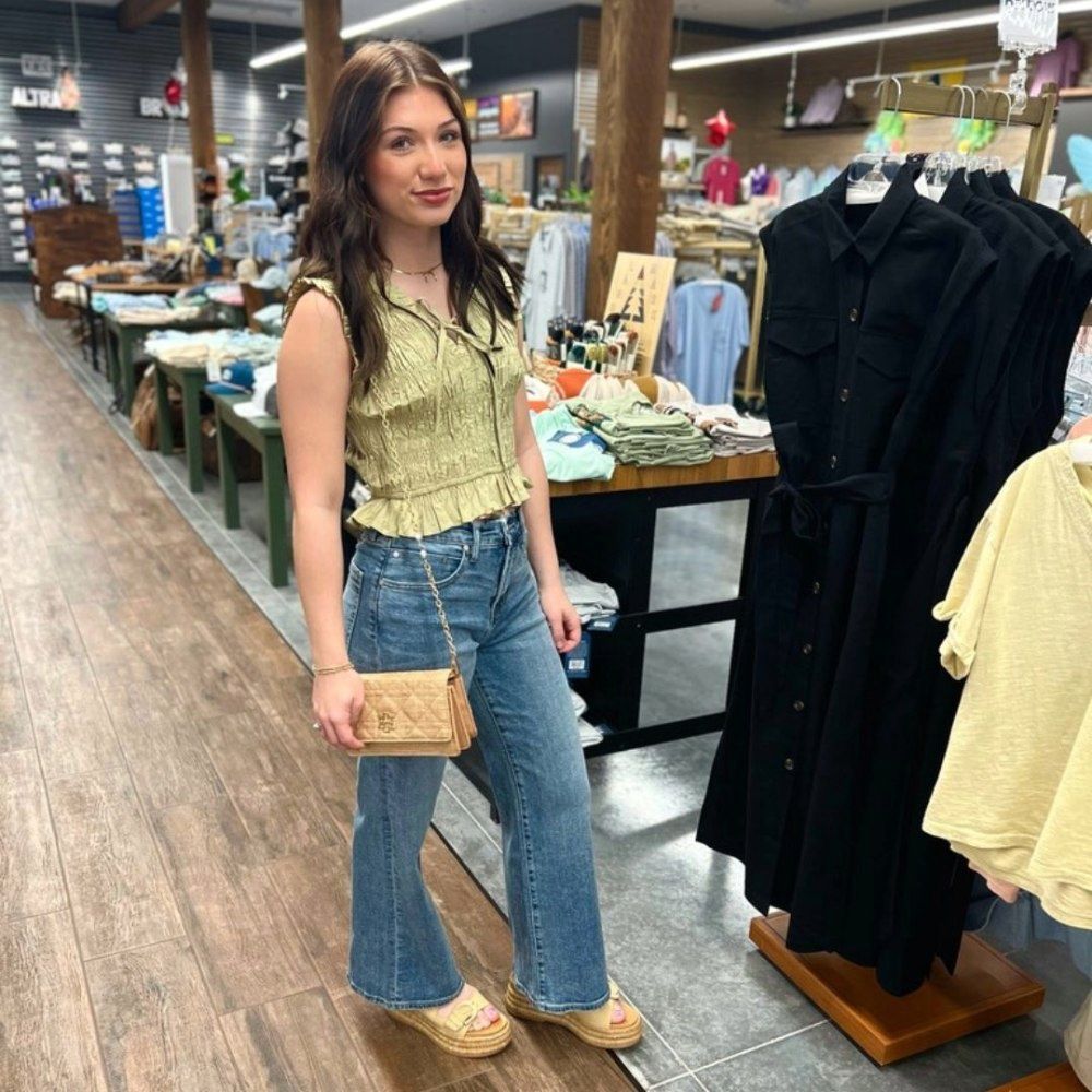 SMOCKING CROP TOP, Color: PISTACHIO, Size: S