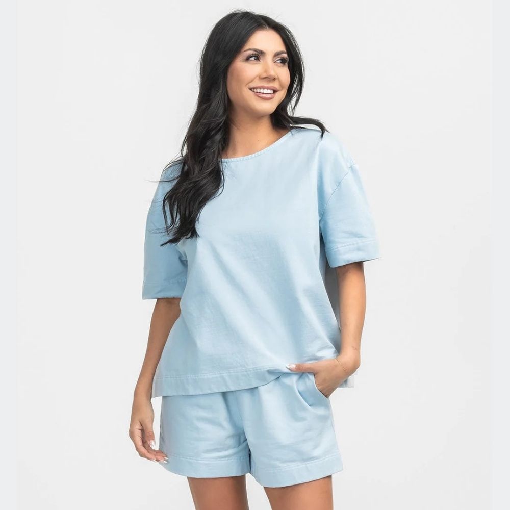 W ON THE DAILY TEE, Color: SKYWAY, Size: XS