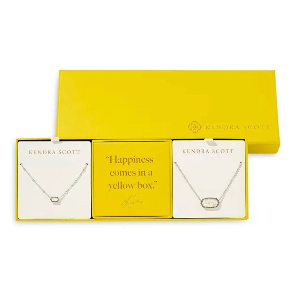 ELISA PENDANT NECKLACES - SET OF 2, Color: SILVER