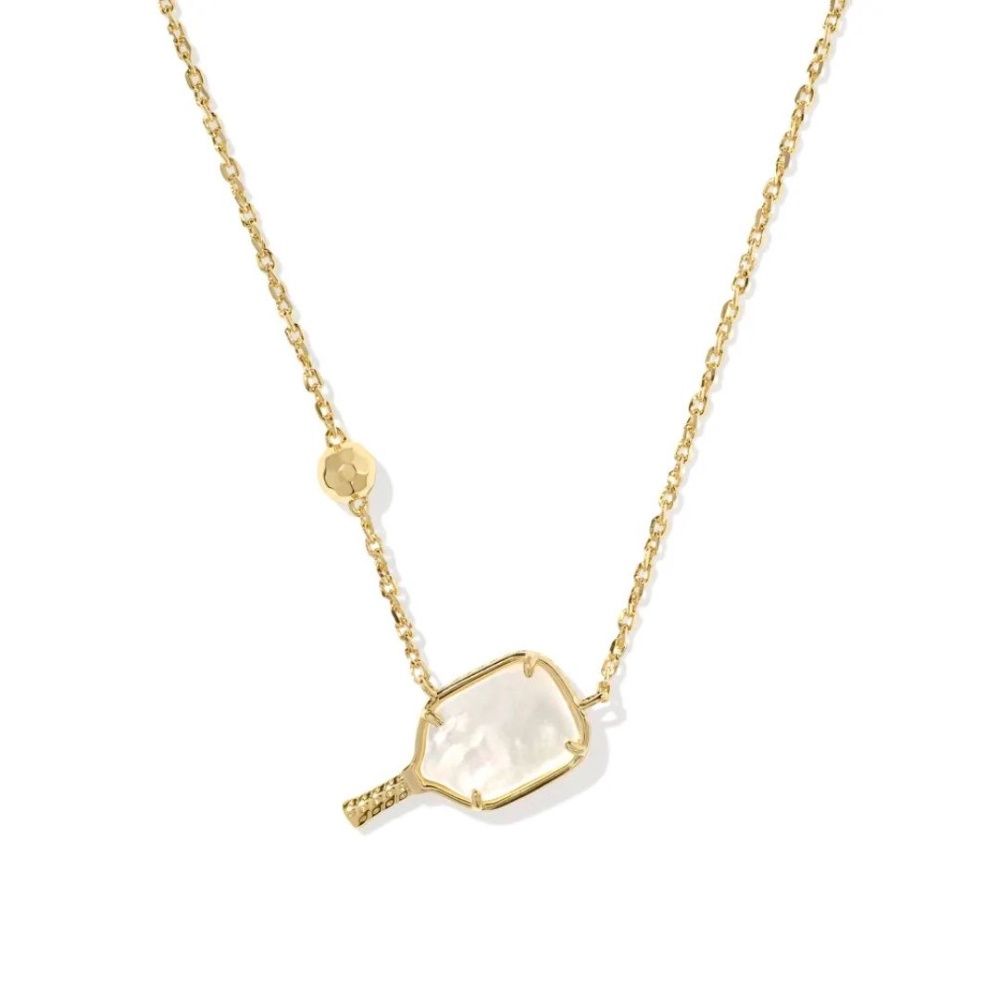 PICKLEBALL SHORT PENDANT NECKLACE, Color: GOLD