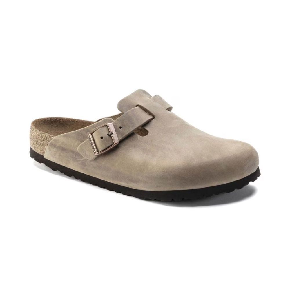 BOSTON SOFT FOOTBED - OILED LEATHER, Color: TOBACCO BROWN, Size: EU36, Width: NARROW FIT