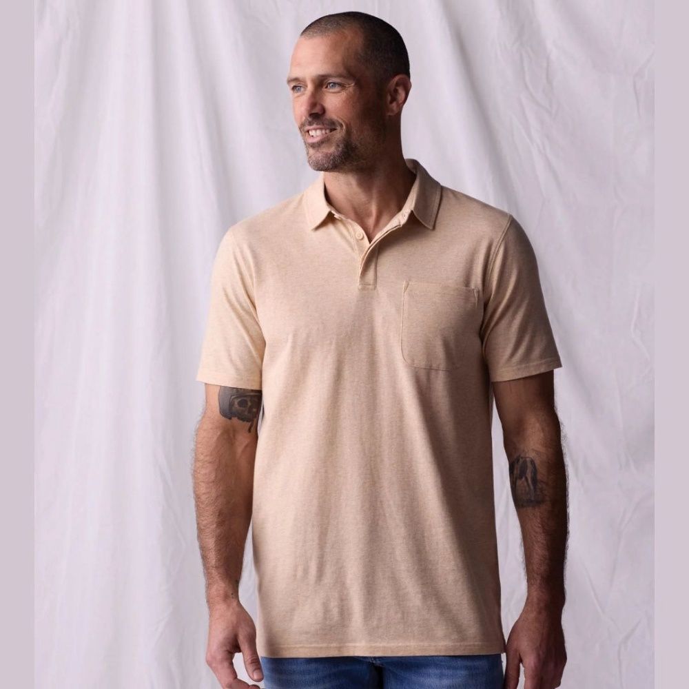 M ACTIVE PUREMESO EVERYDAY POLO, Color: ICED LATTE, Size: M
