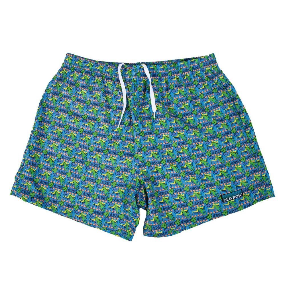 90S RETRO SWIM TRUNK, Color: GREEN, Size: SMALL