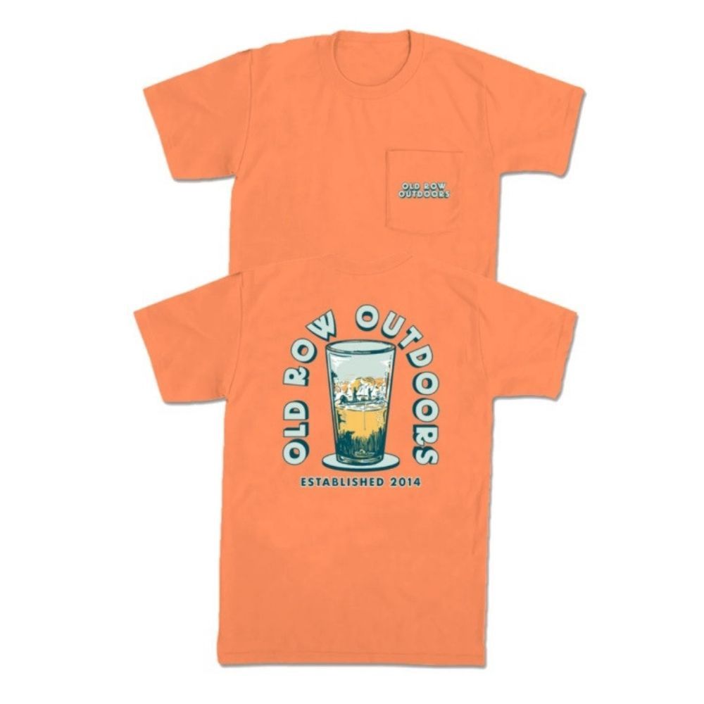 OUTDOORS PINT FISHING POCKET TEE, Color: MELON, Size: MEDIUM