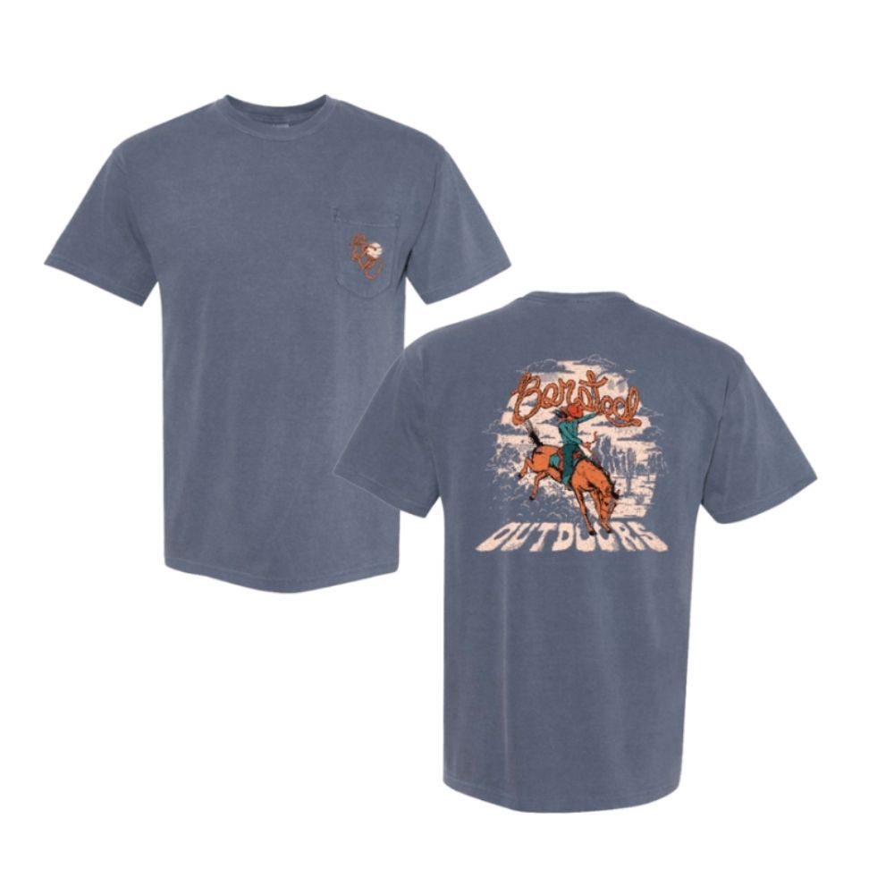 OUTDOORS RODEO POCKET TEE, Color: NAVY, Size: SMALL