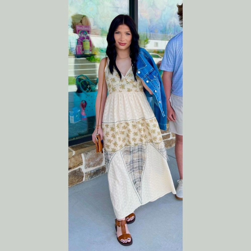 W POL BOHO DRESS, Color: NATURAL, Size: L