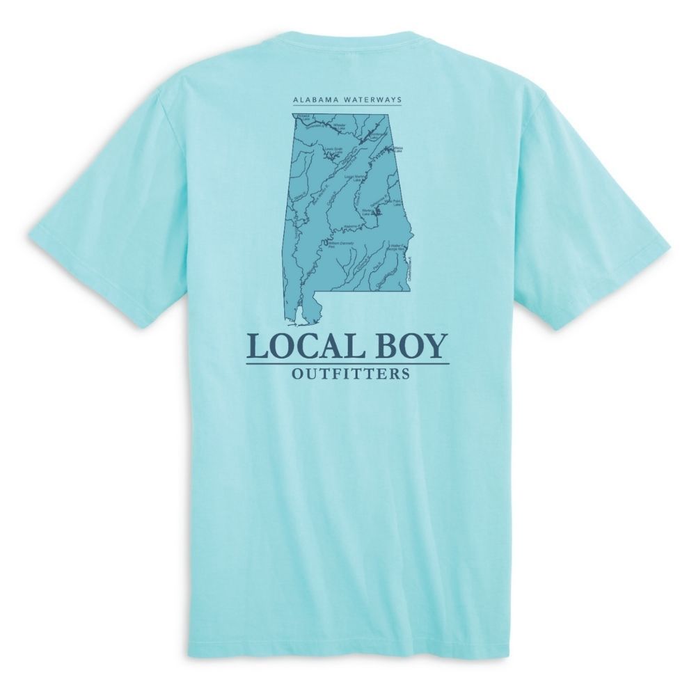 AL WATERWAYS SHORTSLEEEVE TEE, Color: AQUA, Size: LARGE