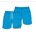 The Blue Barracudas (Boys Lined Classic Swim Trunk- Shorter), Color: THE BLUE BARRACUDAS | BLUE, Size: XL