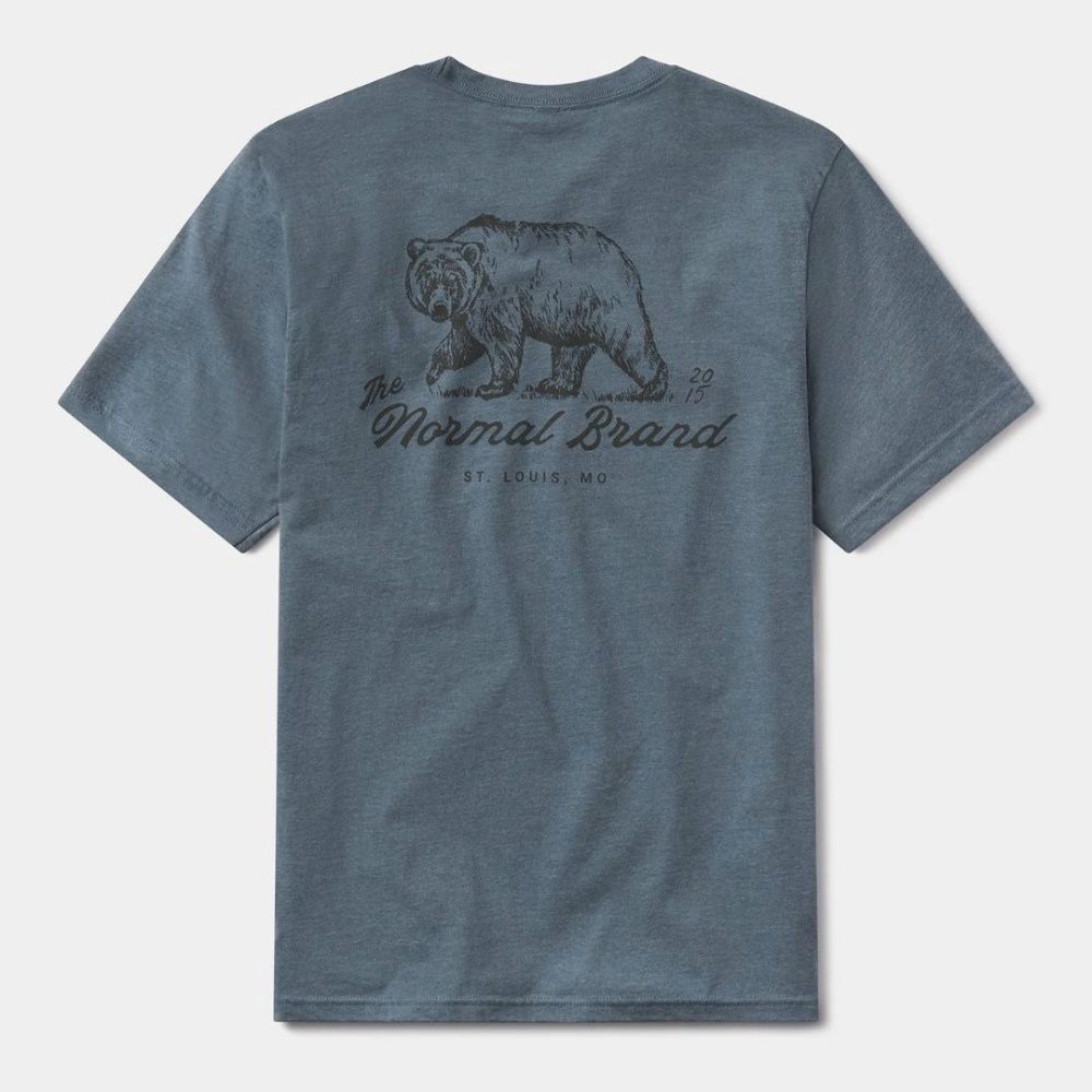 M ILLUSTRATED BEAR TEE, Color: INDIGO, Size: M