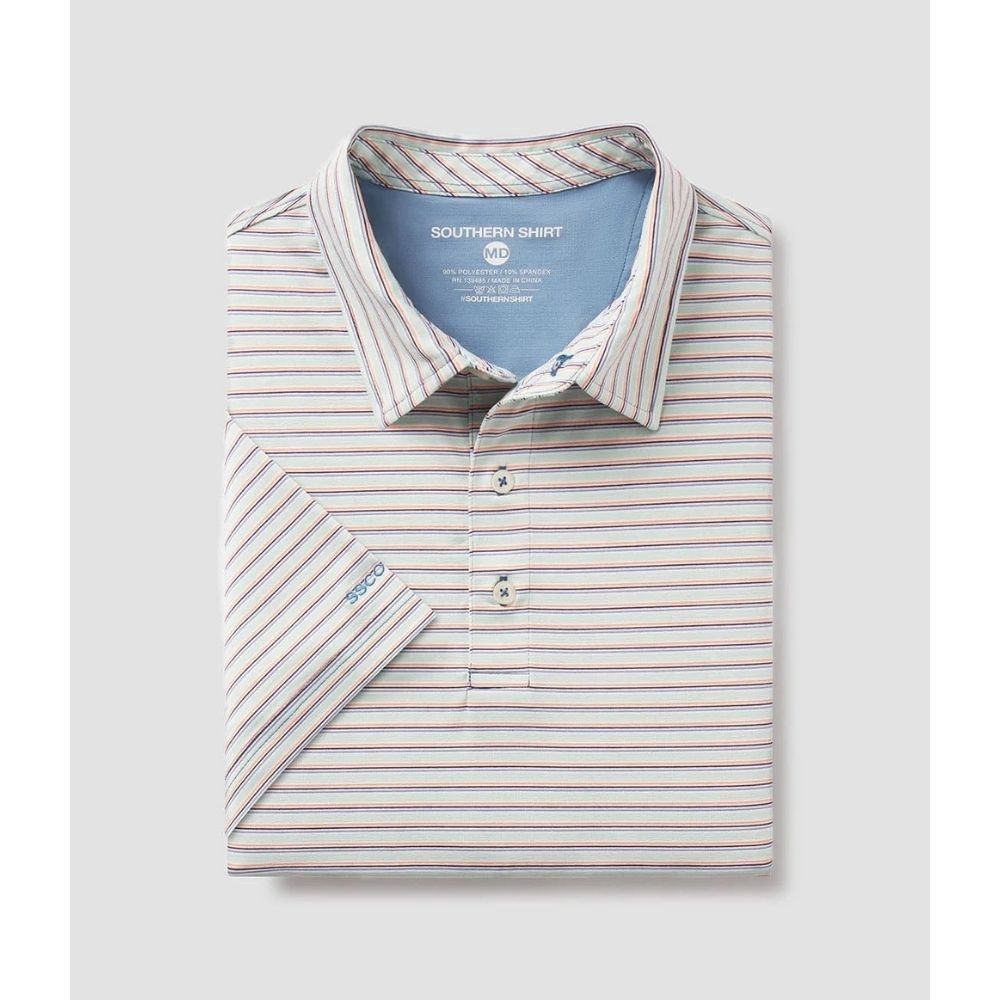 AUGUSTA STRIPE POLO, Color: SEAFOAM, Size: SMALL