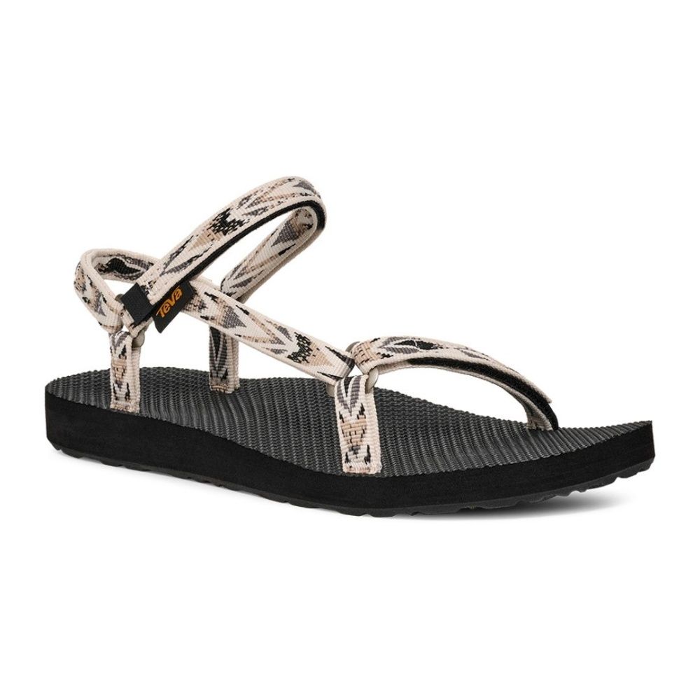 W ORIGINAL UNIVERSAL SLIM SANDAL, Color: ARCHIVE WINGS WHITE | BLACK, Size: 5