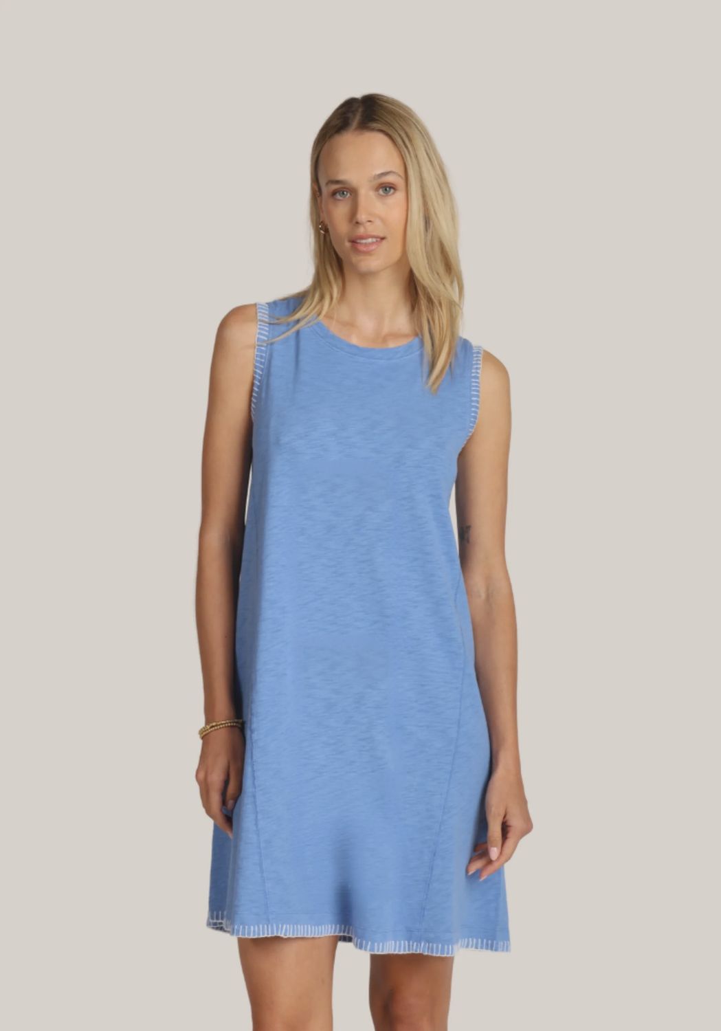 RAE TANK DRESS, Color: MALIBU BLUE, Size: X SMALL
