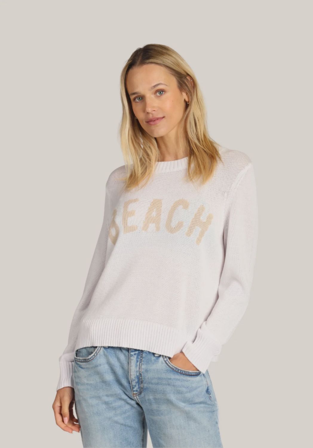 Beach Sweater, Color: White, Size: S