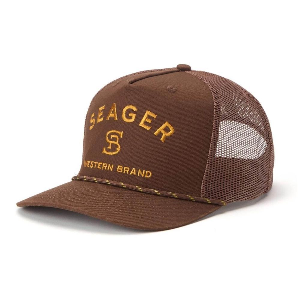 BRANDED TRUCKER SNAPBACK, Color: BROWN TRUCKER, Size: O / S
