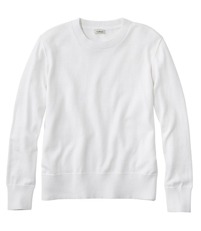 W COTTON /CASHMERE CREWNECK SWEATER, Color: SEA SALT, Size: SMALL