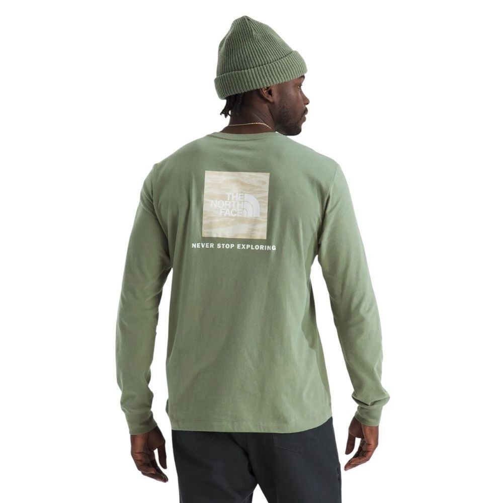 M EVOLUTION LIGHT INK BOX NSE LS TEE GRAPHIC, Color: BARK MIST LIGHT REFRACTIONS PRINT, Size: SMALL
