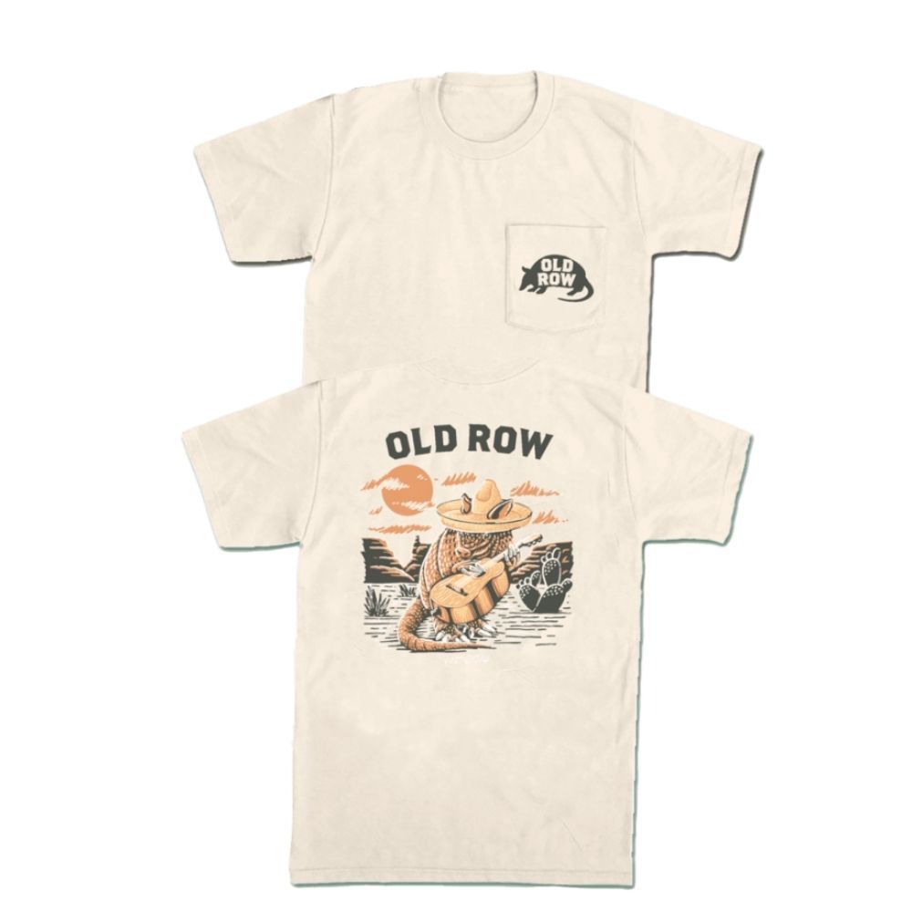 THE ARMADILLO GUITAR POCKET TEE, Color: IVORY, Size: MEDIUM