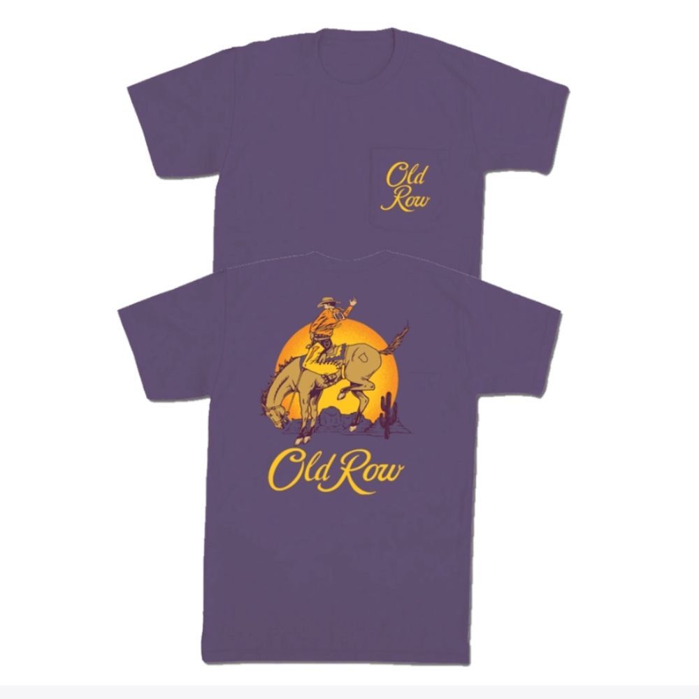 OLD ROW CROWN COWBOY POCKET TEE, Color: WINE, Size: MEDIUM