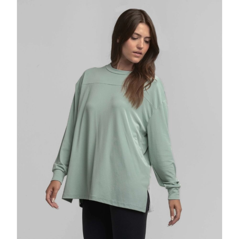 RELAXED ESSENTIAL TOP LONGSLEEVE, Color: JADEITE, Size: SMALL