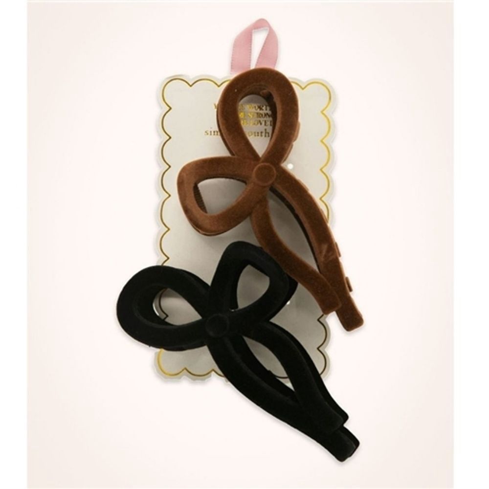 HAIR CLIP BOW, Color: BLACK/BROWN