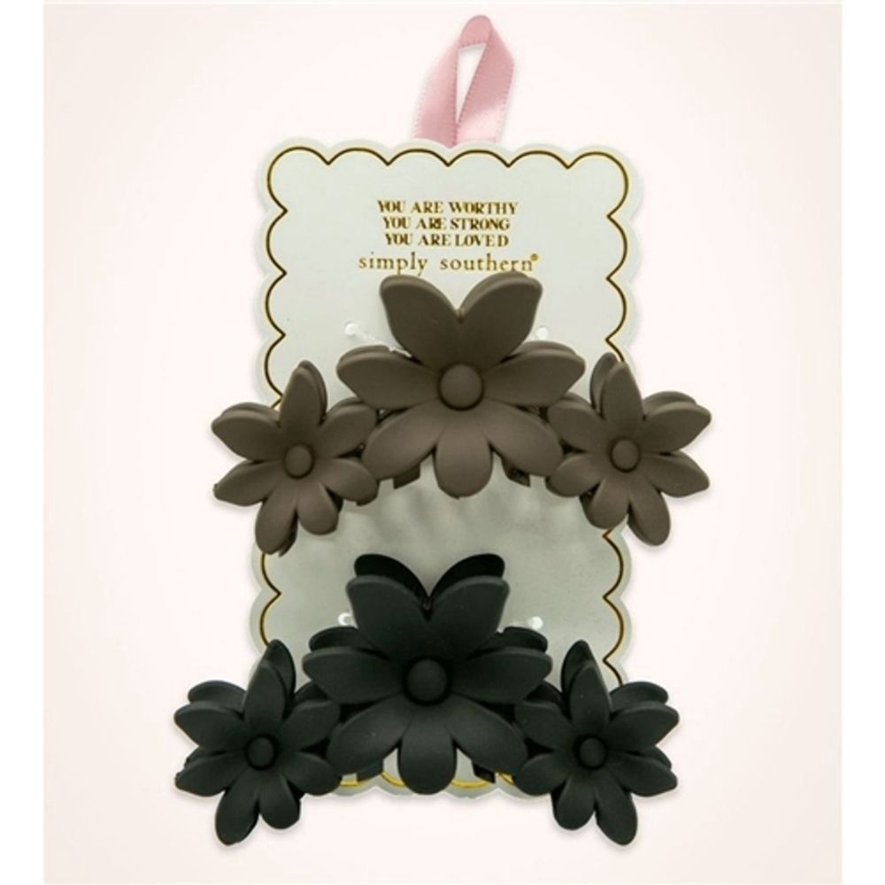 HAIR CLIP FLOWER, Color: BLACK/BROWN