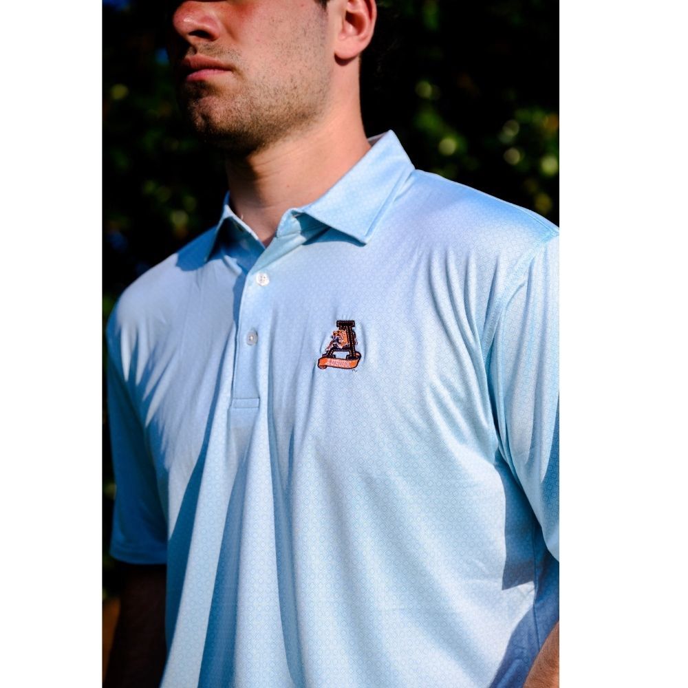 LEAPING TIGER DIAMOND POLO, Color: LIGHT BLUE, Size: MEDIUM