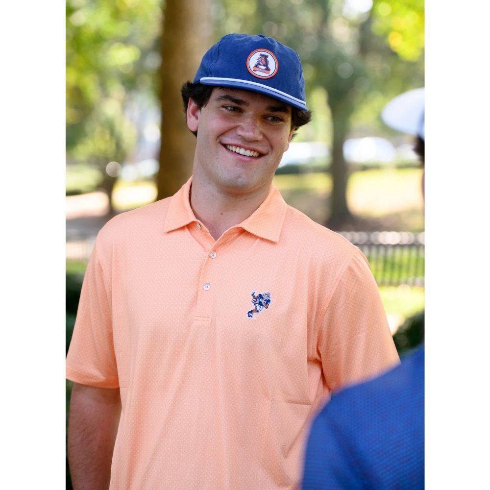 ORIGINAL AUBIE FOOTBALL DIAMOND POLO, Color: ORANGE, Size: SMALL