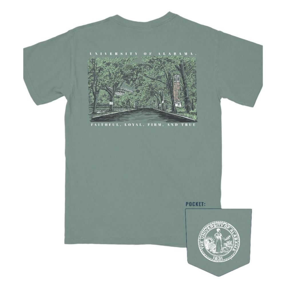 UNIVERSITY BOULEVARD T-SHIRT, Color: LIGHT GREEN, Size: MEDIUM
