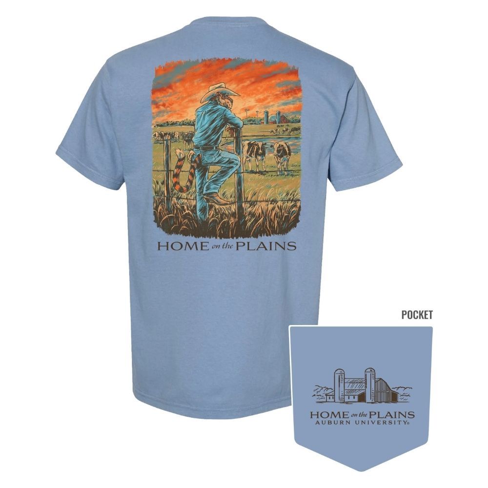 HOME ON THE PLAINS T-SHIRT, Color: ICE BLUE, Size: SMALL