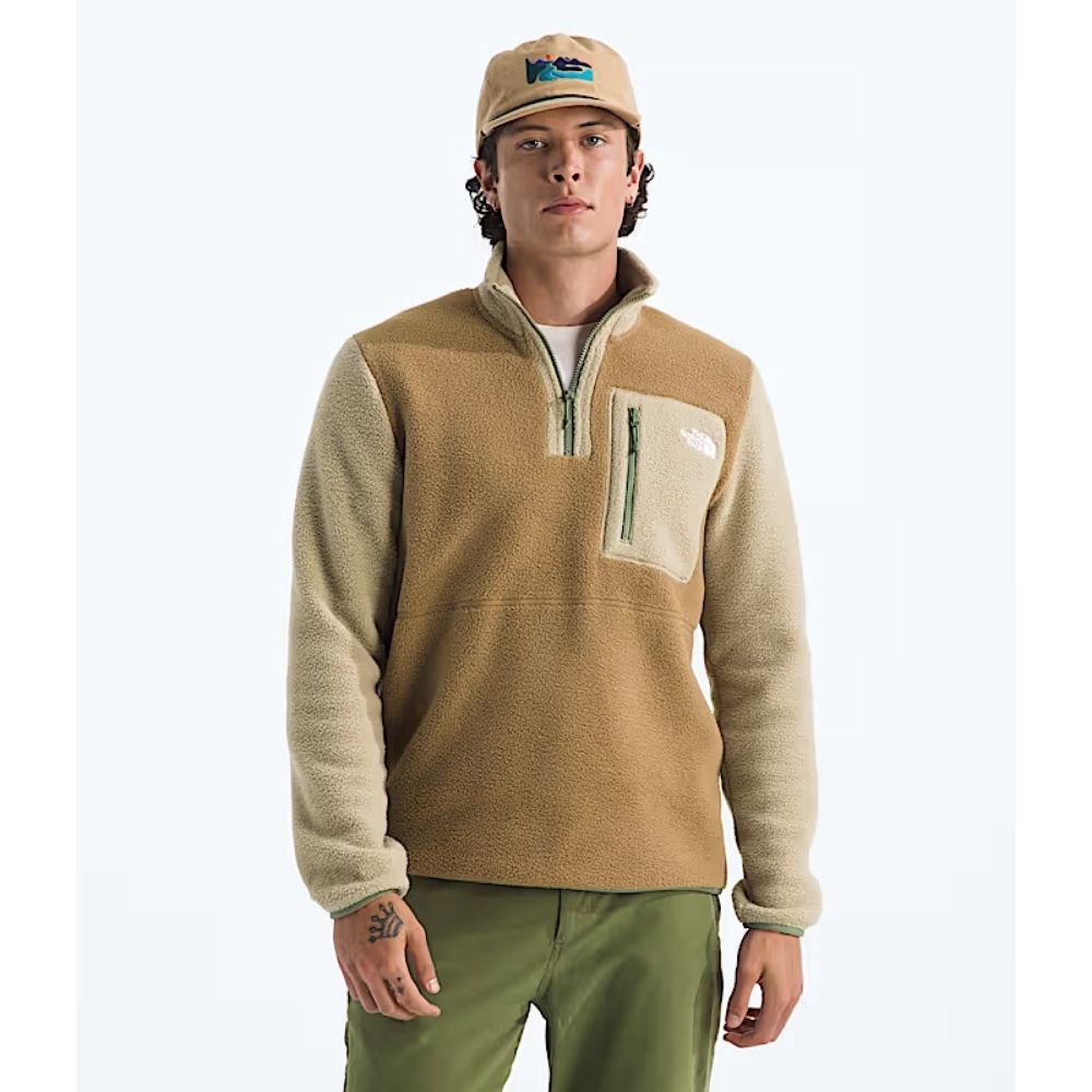 M YUMIORI 1/4 ZIP, Color: UTLITY BROWN/KHAKI STONE/BARK MIST, Size: X SMALL