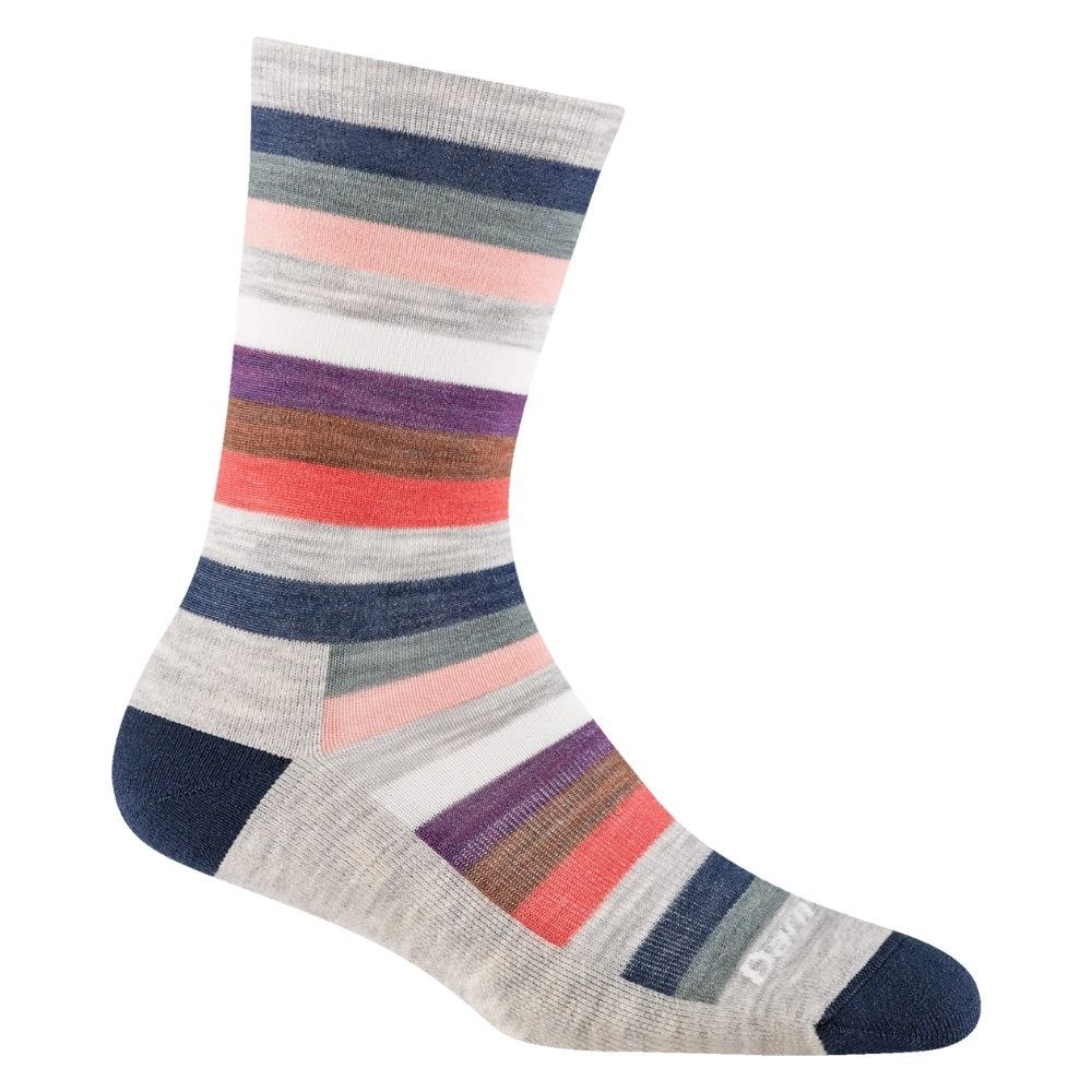 DARN TOUGH STRIPE CREW LIGHT WEIGHT WITH CUSHION, Color: ASH, Size: SMALL