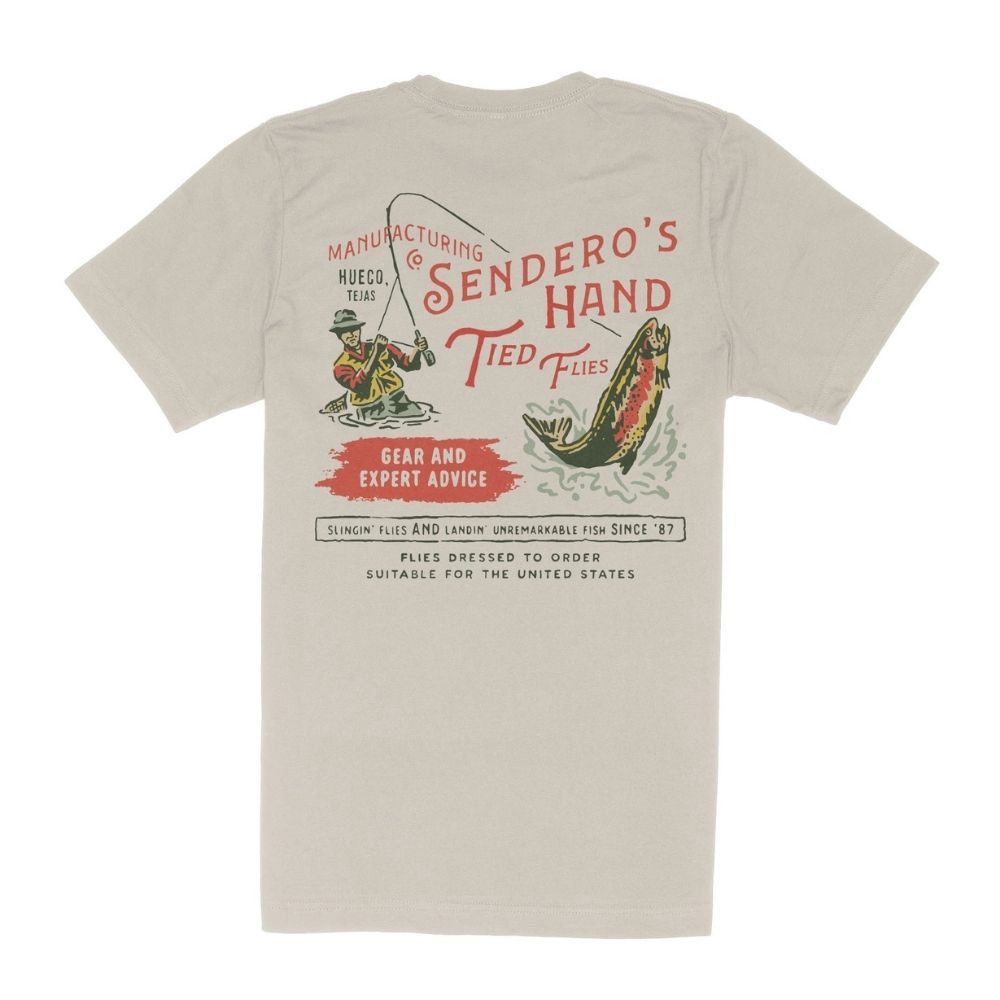 HAND TIED FLIES SHIRT, Color: SAND, Size: MEDIUM