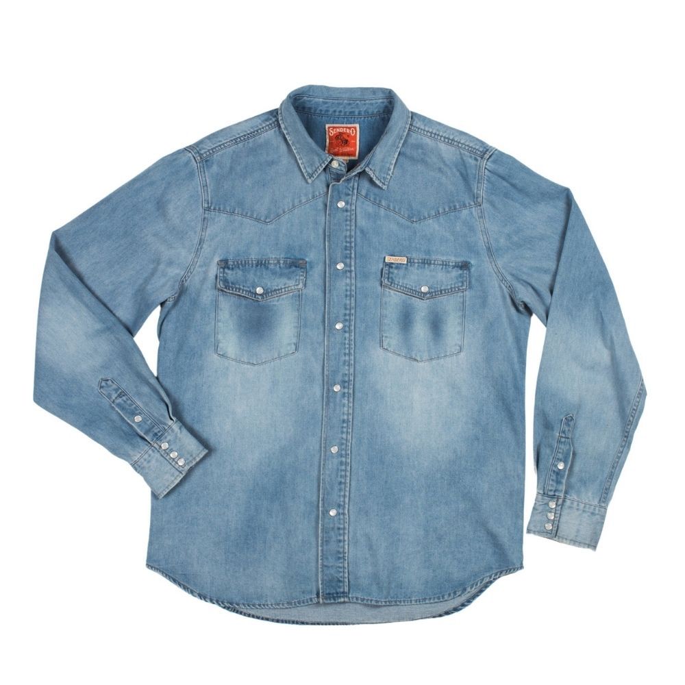 THE WYATT PEARL SNAP SHIRT, Color: VINTAGE DENIM, Size: MEDIUM