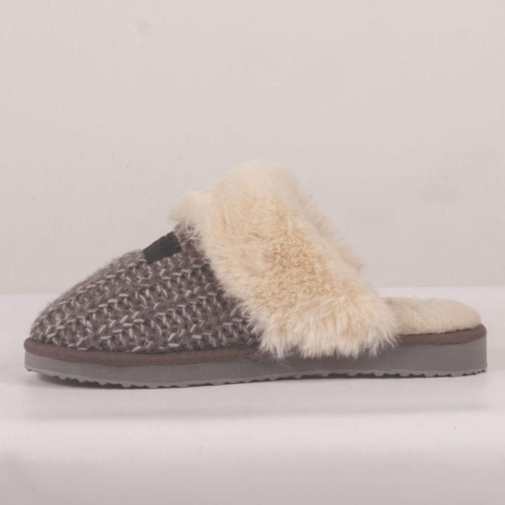 SLIPPER FLAT, Color: LIGHT GREY, Size: 6