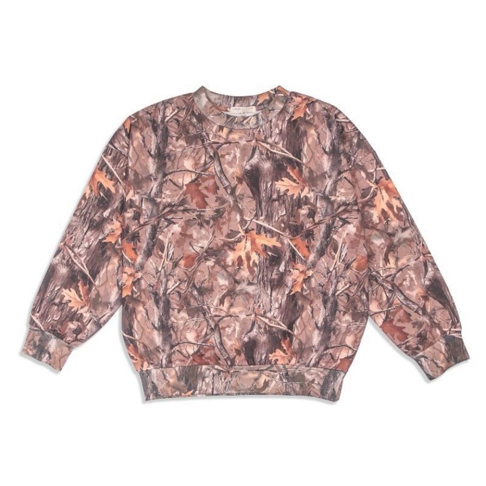 CREW CAMO SWEATSHIRT, Color: CAMO PRINT, Size: XXLARGE