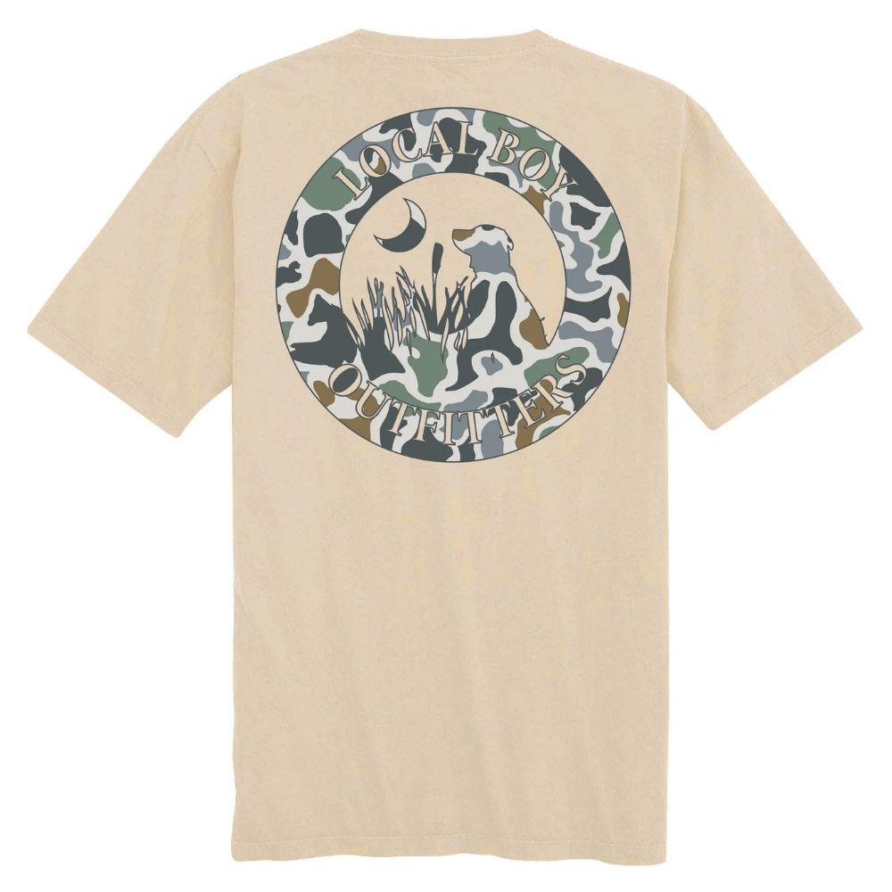 ORIGINAL LOCALFLAGE BLUFF SHORTSLEEVE TEE, Color: LATTE, Size: SMALL