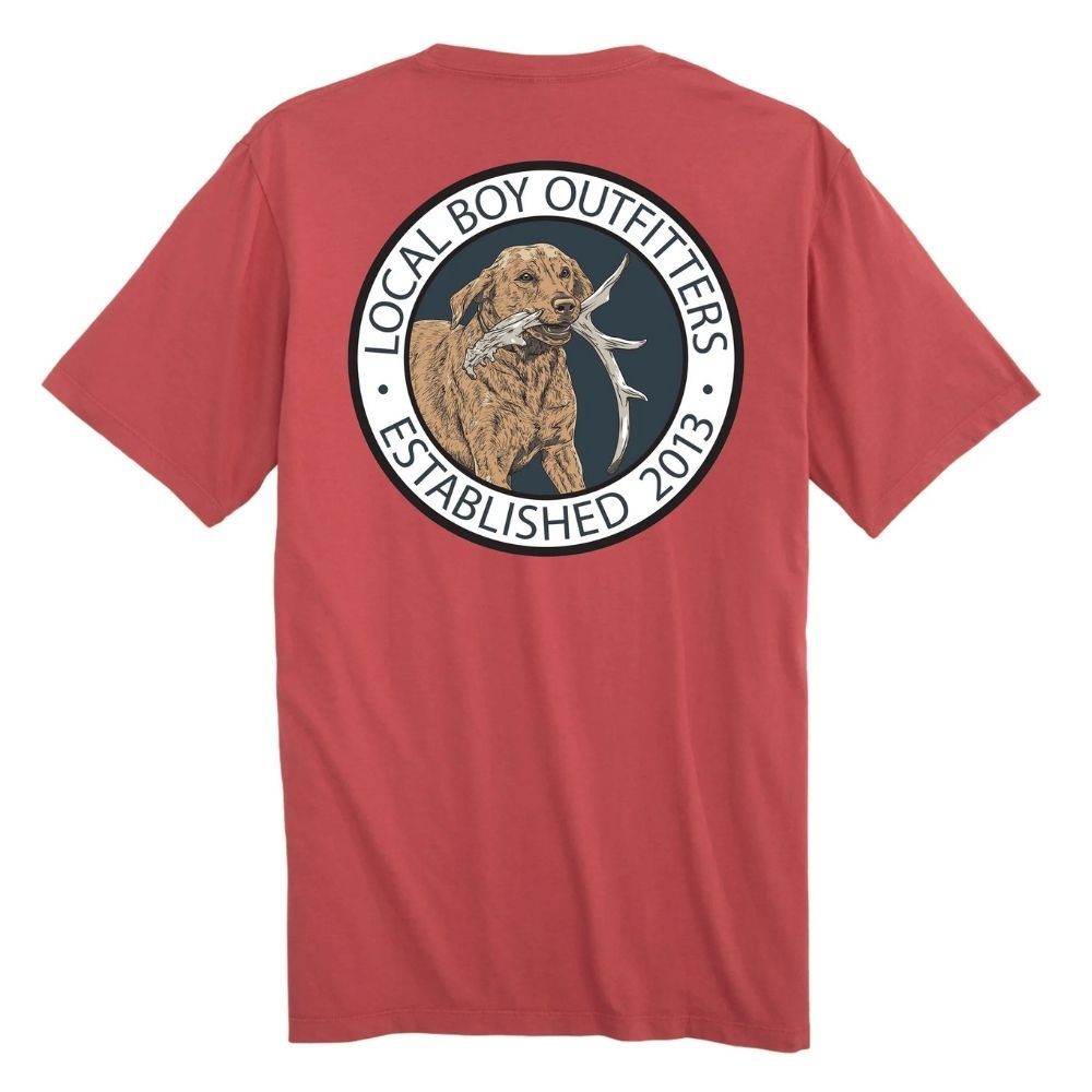 ANTLER RETRIEVE SHORTSLEEVE TEE, Color: BRICK, Size: MEDIUM