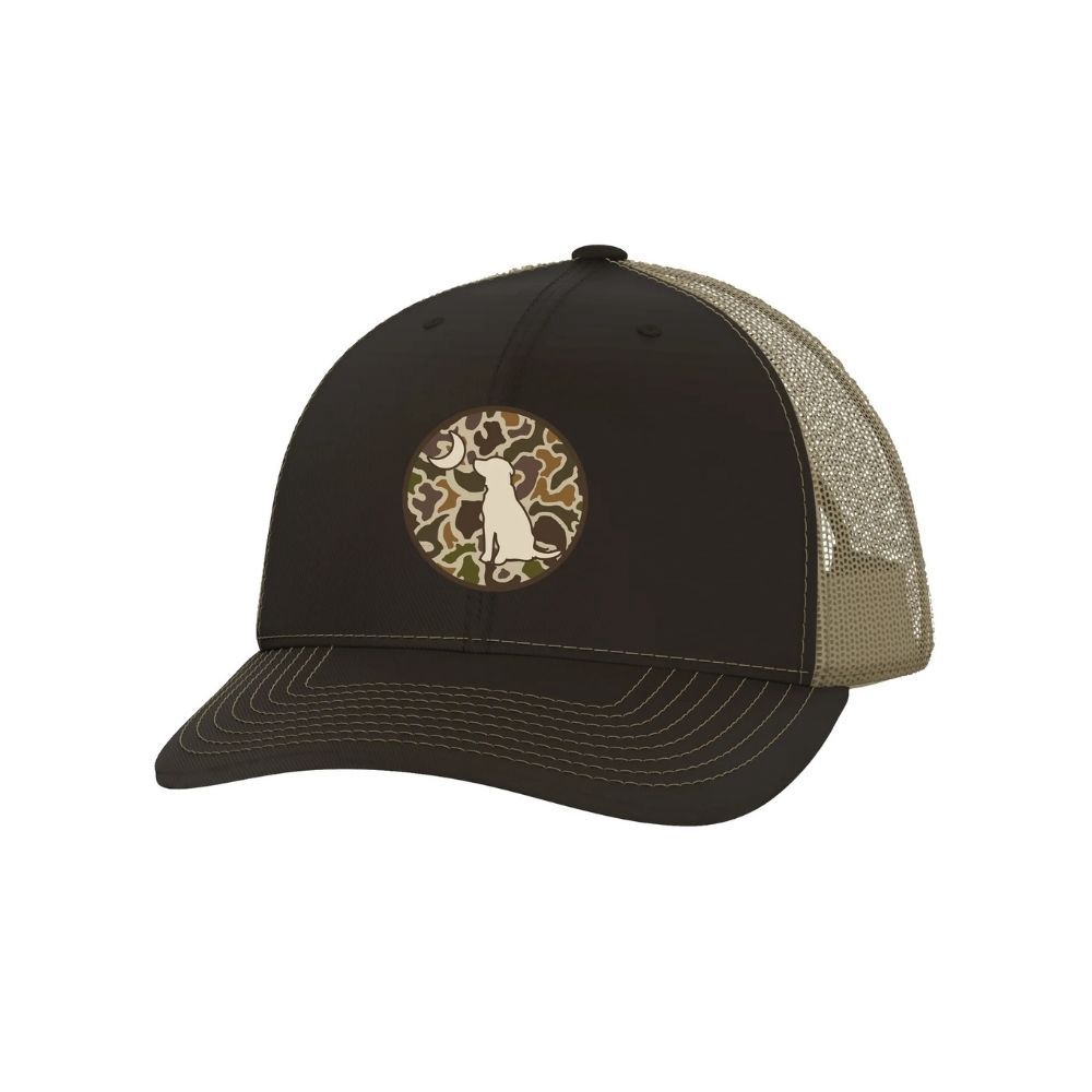 VINTAGE LOGO TRUCKER HAT, Color: BROWN/KHAKI