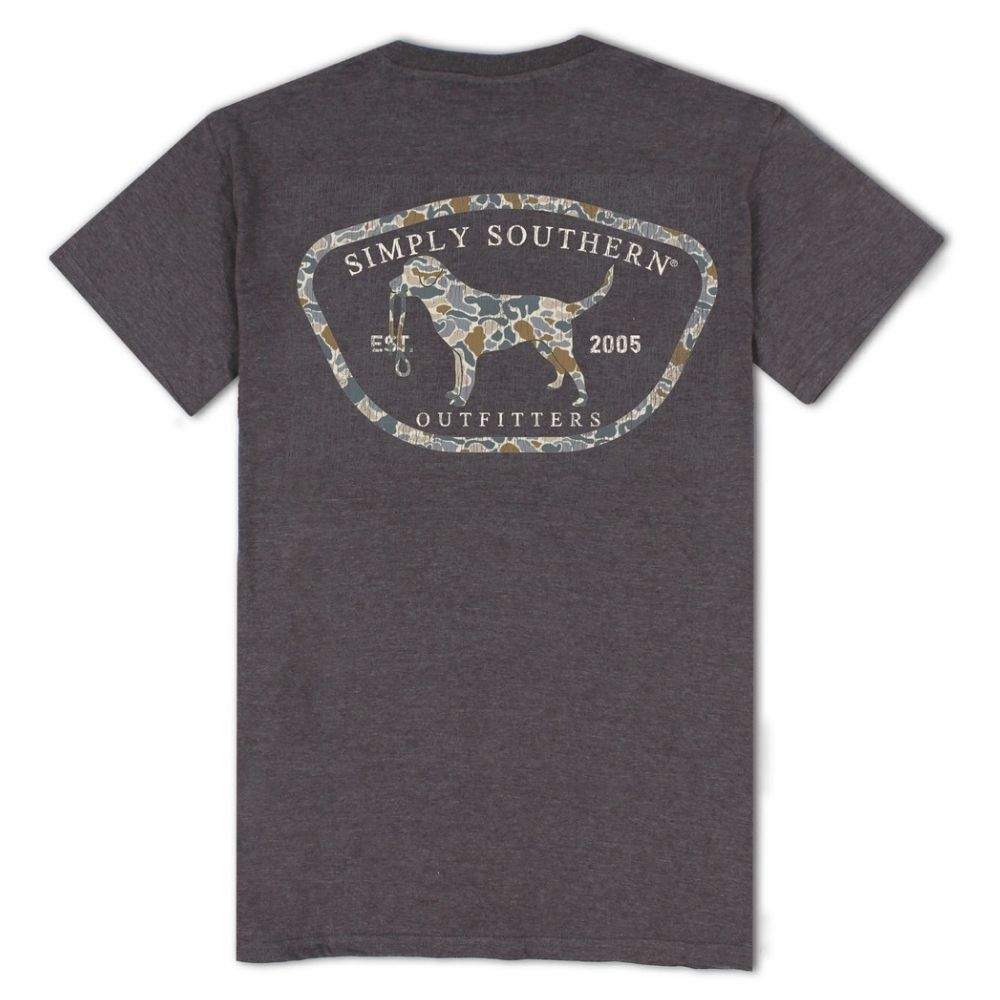Y SHORTSLEEVE CAMO DOG TSHIRT, Color: IRON HEATHER, Size: SMALL