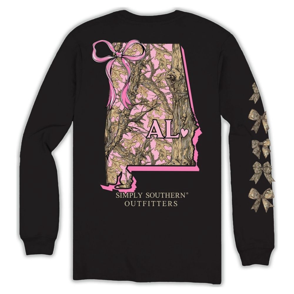 LONGSLEEVE STATE AL TSHIRT, Color: BLACK, Size: SMALL