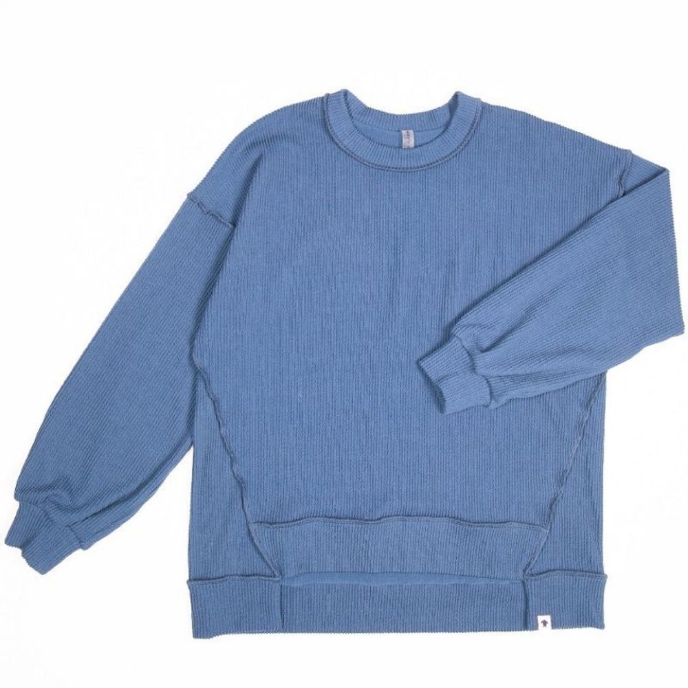 KNIT TOP AMBER, Color: DARK BLUE, Size: XXLARGE