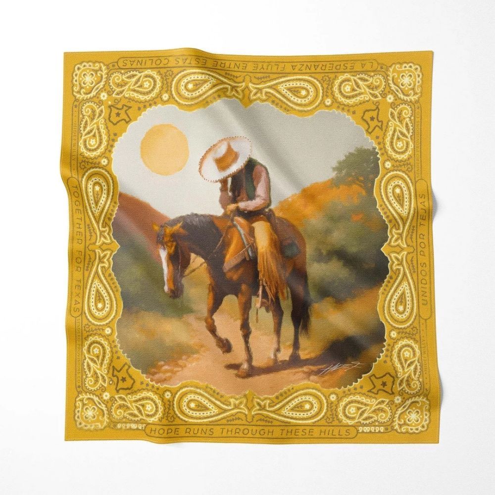 TOGETHER FOR TEXAS BANDANA, Color: YELLOW