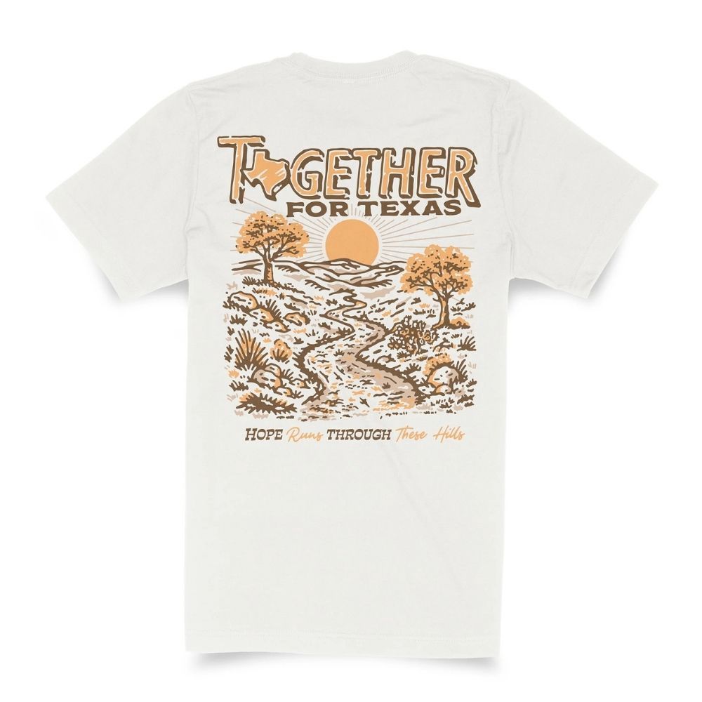 TOGETHER FOR TEXAS T-SHIRT, Color: WHITE, Size: SMALL
